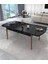 Yemek Masası Açılabilir 6 kişilik Siyah Mermer 80X130 1