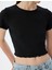 Basic Crop Tişört Kısa Kollu Bisiklet Yaka Slim Fit 5