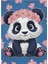 Ahşap Mdf Puzzle Yapboz Pembe Çiçekli Sevimli Panda 500 Parça 50*70 cm 1