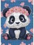 Ahşap Mdf Puzzle Yapboz Pembe Çiçekli Sevimli Panda 255 Parça 35*50 cm 1