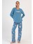 Pamuklu Kadın Büyük Beden Uzun Kol Pijama Takım , 403133 1