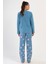 Pamuklu Kadın Büyük Beden Uzun Kol Pijama Takım , 403133 4