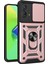 Motorola Moto G73 Için Halka Ayaklı ve Kayar Kamera Kapaklı Telefon Kılıf - Rose Gold (Yurt Dışından) 1