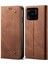Xiaomi Redmi 10C Için Kot Deri Flip Cüzdan Standlı Telefon Kılıfı - Kahverengi (Yurt Dışından) 1