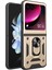 Motorola Razr 40 Ultra Için Halka Ayaklı ve Kayar Kamera Kapaklı Telefon Kılıf - Altın (Yurt Dışından) 1