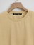 Kadın Oversize Bisiklet Yaka Düz Crop T-Shirt - Bej 5