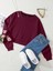 Kadın Basic Crop Içi Polarlı Oversize Sweatshirt - Bordo 1