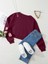 Kadın Basic Crop Içi Polarlı Oversize Sweatshirt - Bordo 2