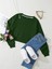 Kadın Basic Crop Içi Polarlı Oversize Sweatshirt - Yeşil 1