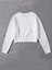 Kadın Basic Crop Içi Polarlı Oversize Sweatshirt - Ekru 2