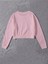 Kadın Basic Crop Içi Polarlı Oversize Sweatshirt - Pembe 2