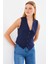 6796 Kısa Dokuma Yelek - Lacivert 2