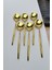 6 Adet Paslanmaz Çelik Gold Renk Titanyum Kaplama Yemek Kaşığı 1
