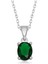 925 Ayar Gümüş Yeşil Kristal Oval Taşlı Kadın Kolye 1
