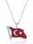 925 Ayar Gümüş Türk Bayrağı Kadın Kolye 1