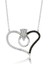 925 Ayar Gümüş Kalpli Tek Taş Kadın Kolye 1