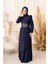 Taş ve Boncuk Işlemeli Pliseli Tesettür Abiye (Büyük Beden) (K1050) 1