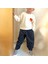 Yeni Sezon Pötükareli Şalvar Düşük Ağ Eşofman Altı Krem Renk Baskılı Sweatshirt Eşofman Takımı 2