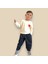 Yeni Sezon Pötükareli Şalvar Düşük Ağ Eşofman Altı Krem Renk Baskılı Sweatshirt Eşofman Takımı 4