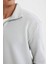 Comfort Regular Fit Rahat Kalıp Dik Yaka Fermuarlı Kalın Basic Düz Sweatshirt X7405AZ24AU 5