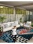 Shape Koleksiyonu Siyah Mavi Bej Puantiye Detaylı Dokuma Taban Modern Dekoratif Halı SHAPE79 3