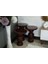 Wood Wooden 3’lü Set Karpuz Model Mantar Yan Sehpa Modern Koyu Ceviz Renk Fiskos 2