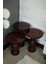 Wood Wooden 3’lü Set Karpuz Model Mantar Yan Sehpa Modern Koyu Ceviz Renk Fiskos 4