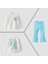 Kız Çocuk Ekru - Mavi Papatya Baskılı Ispanyol Paça Taytlı Sweatshirt 3 Iplik 2 Parça Alt Üst Takım 1