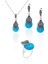 Firuze Taşlı Damla Model Markazit Gümüş Üçlü Takı Seti 201023288 1