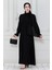Kemerli Tesettür Elbise-Siyah 1