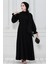 Kemerli Tesettür Elbise-Siyah 3