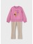 Kışlık Kız Çocuk Sweat Tayt Takım - Pembe 2