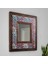 El Yapımı Masif Ahşap & Desenli Mermer Çerçeveli Duvar Aynası - 027.1 - 34x34 cm 2