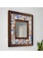 El Yapımı Masif Ahşap & Desenli Mermer Çerçeveli Duvar Aynası - 037.1 - 34x34 cm 2