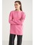 Allys Kadın Bisiklet Yaka Oversize Basic Pembe Sweatshirt 4