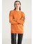 Allys Kadın Bisiklet Yaka Oversize Basic Turuncu Sweatshirt 3