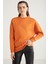 Allys Kadın Bisiklet Yaka Oversize Basic Turuncu Sweatshirt 4