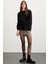 Allys Kadın Bisiklet Yaka Oversize Basic Siyah Sweatshirt 1