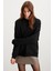 Allys Kadın Bisiklet Yaka Oversize Basic Siyah Sweatshirt 2