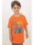 Turuncu Renk Summer Party Kısa Kol Çocuk T-Shirt 2