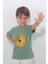 Su Yeşili Papatya Desenli Kısa Kol Çocuk T-Shirt 1