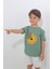 Su Yeşili Papatya Desenli Kısa Kol Çocuk T-Shirt 2
