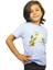 Açık Mavi Renk Hello Zürafa Kısa Kol Çocuk T-Shirt 2