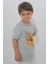 Gri Renk Papatya Desenli Kısa Kol Çocuk T-Shirt 3
