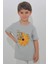 Gri Renk Papatya Desenli Kısa Kol Çocuk T-Shirt 5