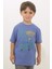 Mavi Renk Summer Party Kısa Kol Çocuk T-Shirt 1