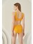 Sarı Reps Üçgen Tek Üst Bikini 2