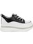 24K308-1 Kadın Deri Kalın Taban Sneaker Siyah 1