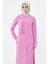 Pembe Taşlı Drape Detaylı Abiye Elbise 24251292325129 3