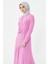 Pembe Taşlı Drape Detaylı Abiye Elbise 24251292325129 4